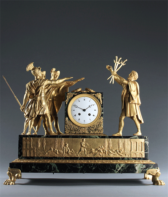Picture of CA0568 Rare French Empire Oath of the Horatii Mantel Clock