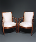 Picture of CA1173 Fine Pair of French Empire ‘Retour d’Egypte’ Fauteuils.