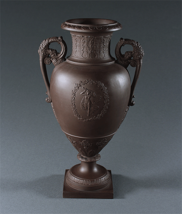 Picture of Neoclassical Brown Basalt Two-Handled Urn