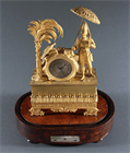 Picture of CA1050 French Empire Miniature Robinson Cruseo Clock with Music Box