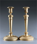 Picture of Early 19th C. Empire Candlesticks with Star Motif