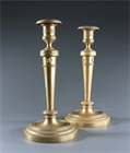 Picture of Early 19th C. Empire Candlesticks with Star Motif