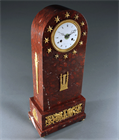 Picture of CA1143 French Empire Red Marble Borne Clock