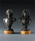 Picture of CA1137 Pair of Bronze Busts of Molière and Rousseau