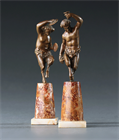 Picture of CA1119 Dancing Faun and Faunesse Statuettes by Moncassin