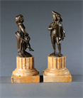 Picture of CA1121 19th century patinated bronze child street musicians