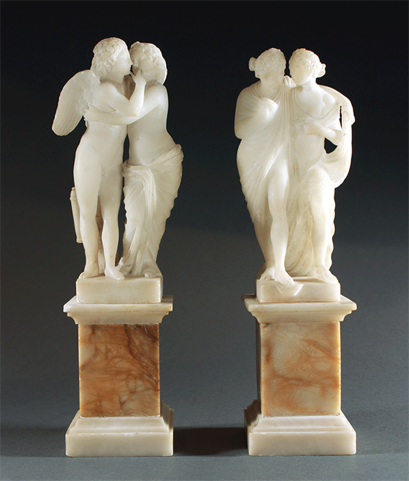 Picture of Grand Tour Pair of Alabaster Florentine Statues