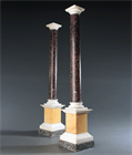 Picture of CA1063 Pair of Grand Tour Porphyry Specimen Marble Table Columns