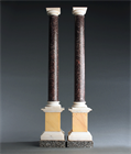 Picture of CA1063 Pair of Grand Tour Porphyry Specimen Marble Table Columns