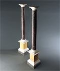 Picture of CA1063 Pair of Grand Tour Porphyry Specimen Marble Table Columns