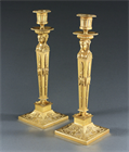 Picture of CA1021 Important Pair of French Empire Retour d'Egypte Candlesticks