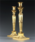 Picture of CA1021 Important Pair of French Empire Retour d'Egypte Candlesticks