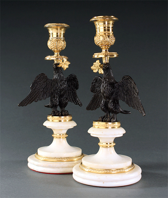 Picture of Pair of Regency Candlesticks in Form of Eagles