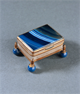 Picture of Small French Fine Gilt Mounted Blue Agate Specimen Casket or Pill Box