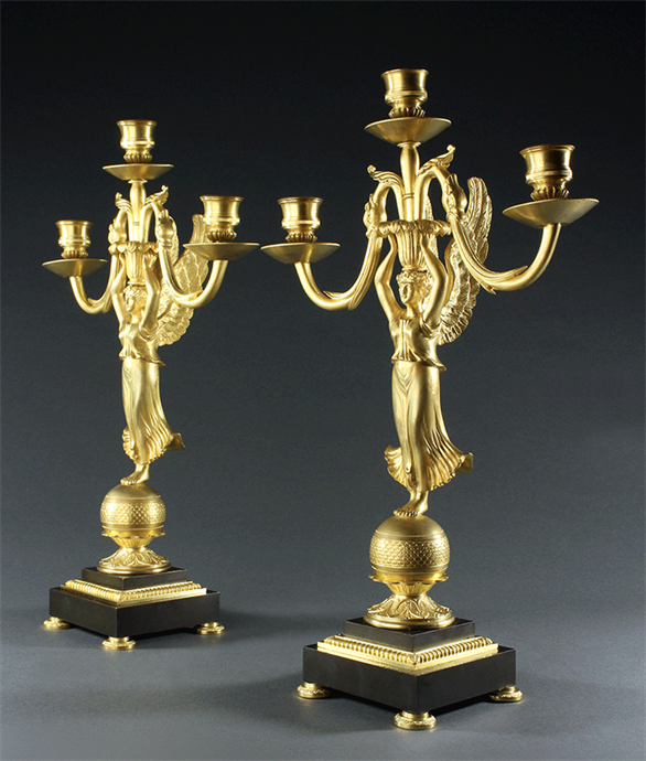 Picture of Pair of Nike Three Branch Candelabra