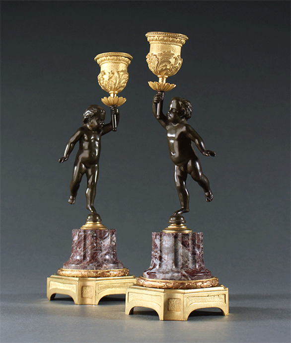 Picture of Louis XVI Style Cupid Candlesticks