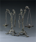 Picture of CA0980 Pair of Grand Tour Neo Pompeian Bronze Oil Lamp Stands
