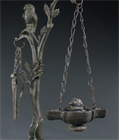 Picture of CA0980 Pair of Grand Tour Neo Pompeian Bronze Oil Lamp Stands
