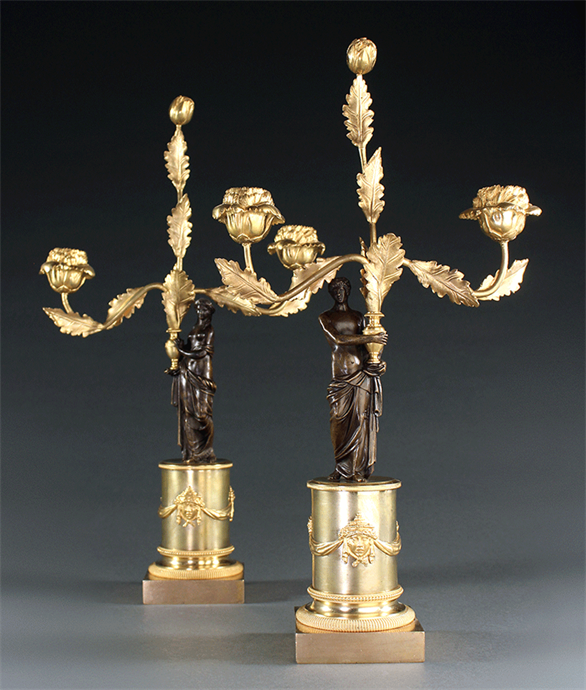 Picture of Pair of French Empire Figural Candelabra 