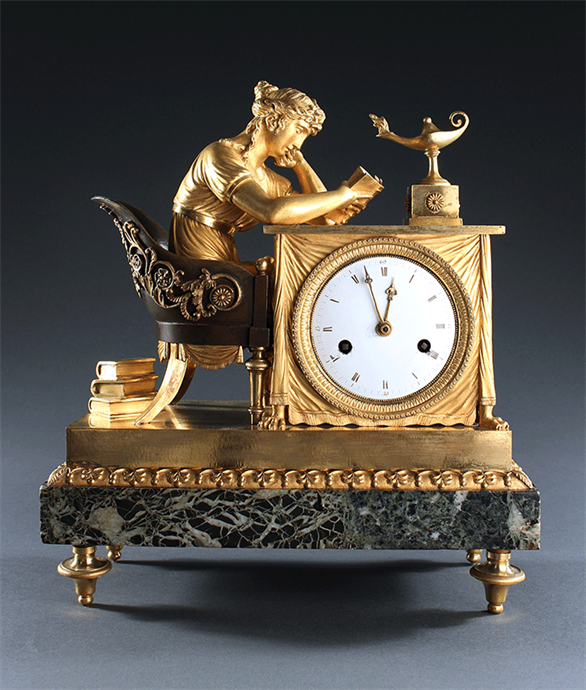 Picture of French Empire Period 'La Liseuse' Mantel Clock