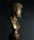 Picture of CA0398 Grand Tour bronze bust of Lucius Verus on red Serpentine