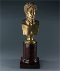 Picture of CA0398 Grand Tour bronze bust of Lucius Verus on red Serpentine