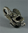 Picture of CA0948 Grand Tour Serpentine Marble Grotesque Mask Oil Lamp