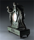 Picture of CA0956 French 19thC. verdigris and patinated bronze Empire clock.
