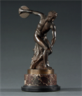 Picture of CA0916 Grand Tour Discobolus on Rosso Levanto marble base