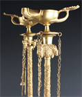 Picture of CA0918 Pair of gilded Grand Tour oil lamps, after the antique