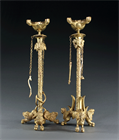 Picture of CA0918 Pair of gilded Grand Tour oil lamps, after the antique