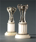 Picture of CA0927 French Athenienne Silver Gilt Candlesticks with Rams' Heads
