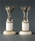 Picture of CA0927 French Athenienne Silver Gilt Candlesticks with Rams' Heads