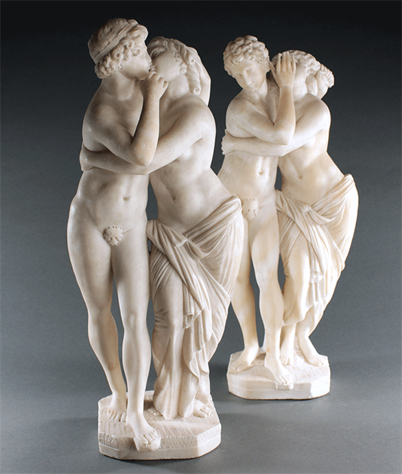 Picture of Rare and Important Pair of Grand Tour Alabaster Statues