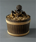 Picture of CA0399 French Empire Inkwell of Cupid in a Barrel of Grapes