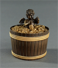 Picture of CA0399 French Empire Inkwell of Cupid in a Barrel of Grapes