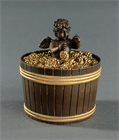 Picture of CA0399 French Empire Inkwell of Cupid in a Barrel of Grapes