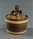 Picture of CA0863 French Empire Inkwell of Cupid in a Barrel of Grapes