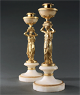 Picture of Pair of English Regency Gilt Bronze and Marble Neoclassical candlesticks