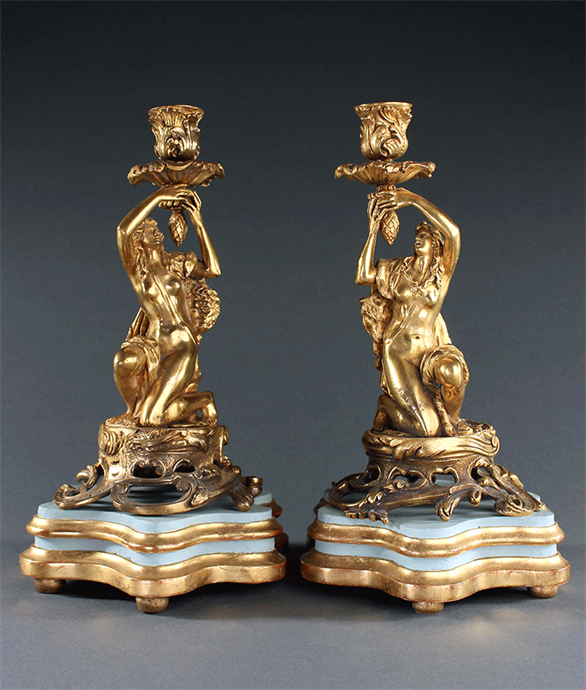 Picture of Pair of Louis XV Style Candlesticks of Mythological Maidens