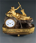 Picture of CA0850 Rare French Empire Source of the River Seine Mantel Clock