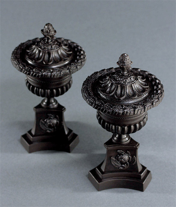 Picture of Pair of Regency Patinated Bronze Pastille Burners