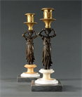 Picture of Pair of Regency Caryatid Candlesticks 