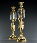 Picture of CA0817 Very Unusual Rococo 'Au Bon Sauvage' Lustre Candlesticks 