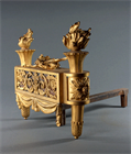 Picture of CA0819 Large Gilt Bronze Louis XVI Style Chenets