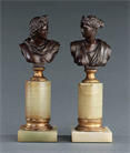 Picture of Grand Tour Pair of Berlin Bronzed Busts of Diana and Apollo