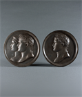 Picture of CA0818 Pair 19th Century Plaques of Napoleon and Josephine