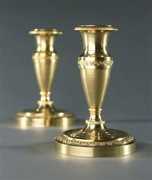 Picture of CA0809 Pair of Small French Empire Candlesticks