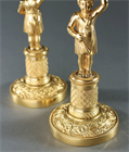 Picture of CA0807 Pair of French Empire Putti Floral Candlesticks