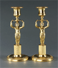 Picture of CA0747 Pair of French Empire Classical Putti Candlesticks